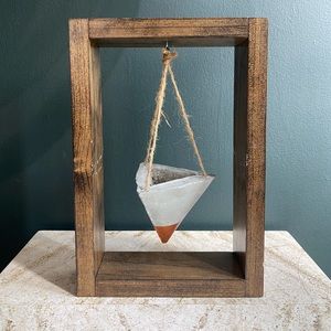 Plant Holder Wall Decor Wooden and Concrete